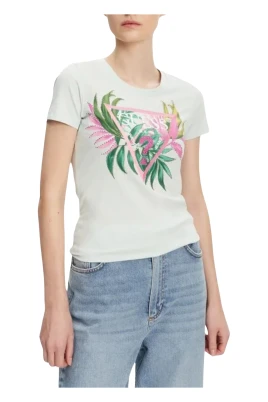 Leaf Triangle T-shirt Grön Rund Hals