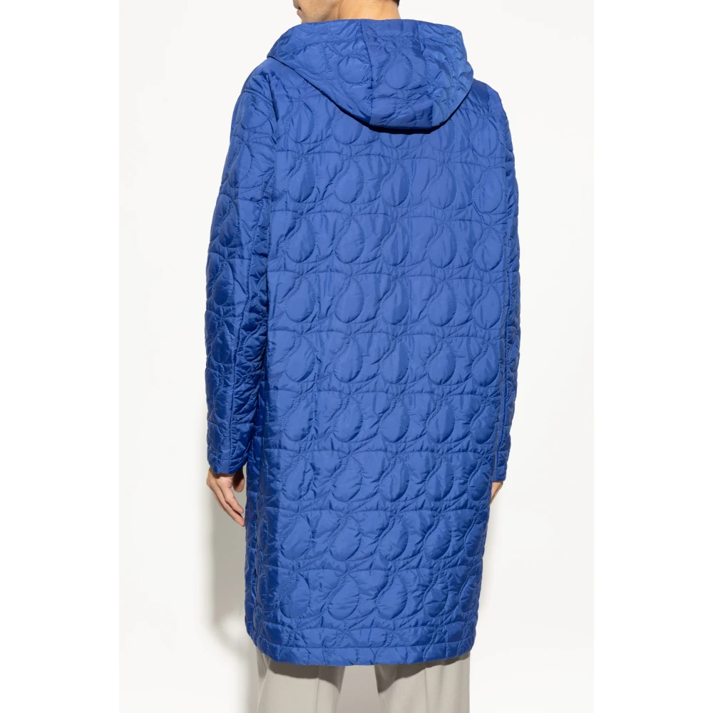 ETRO Gewatteerde jas met capuchon Blue Heren