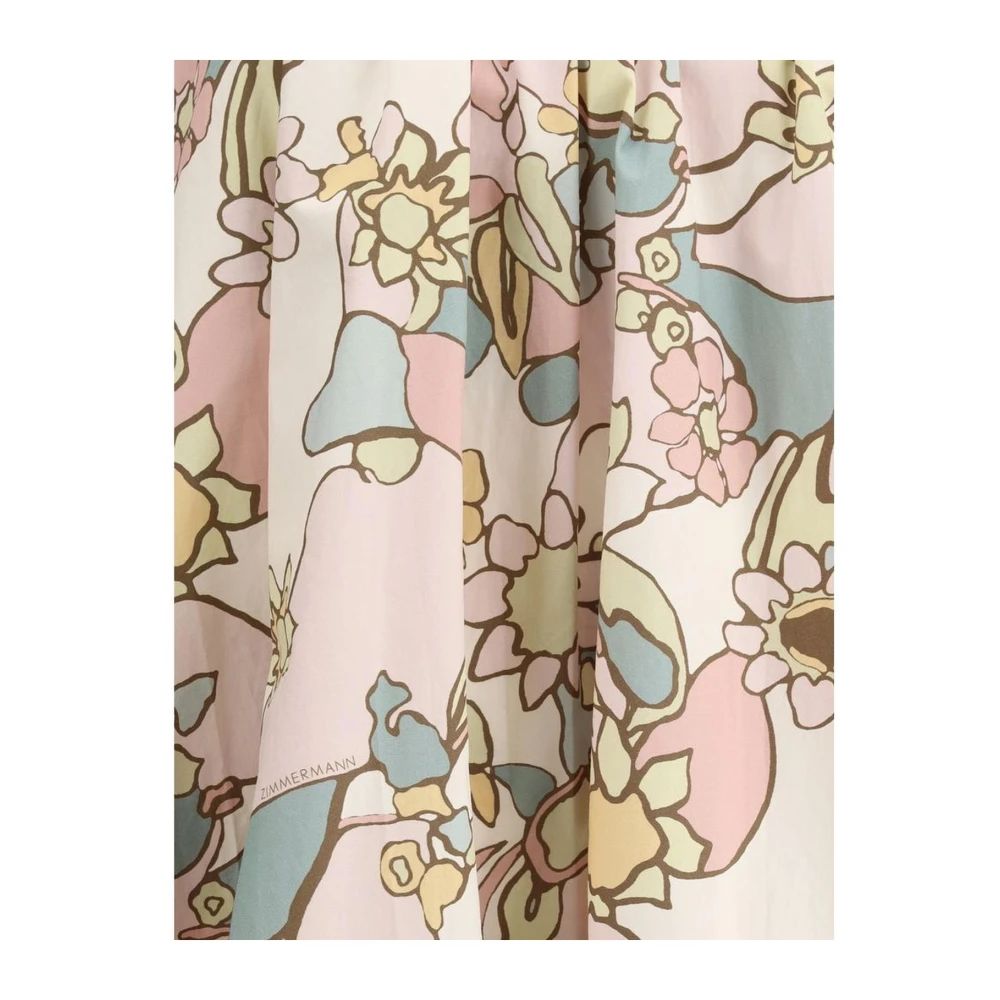 Zimmermann Bloemig Trapeze Mini Jurk Multicolor Dames