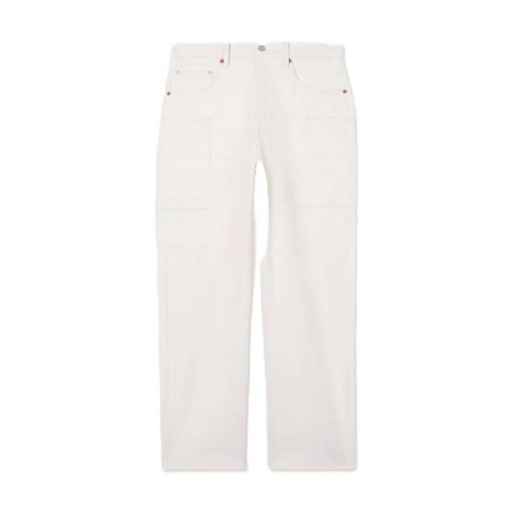 Kenzo Men's White Loose Fit Jeans, W32, Cargo Monkey Fit Jeans