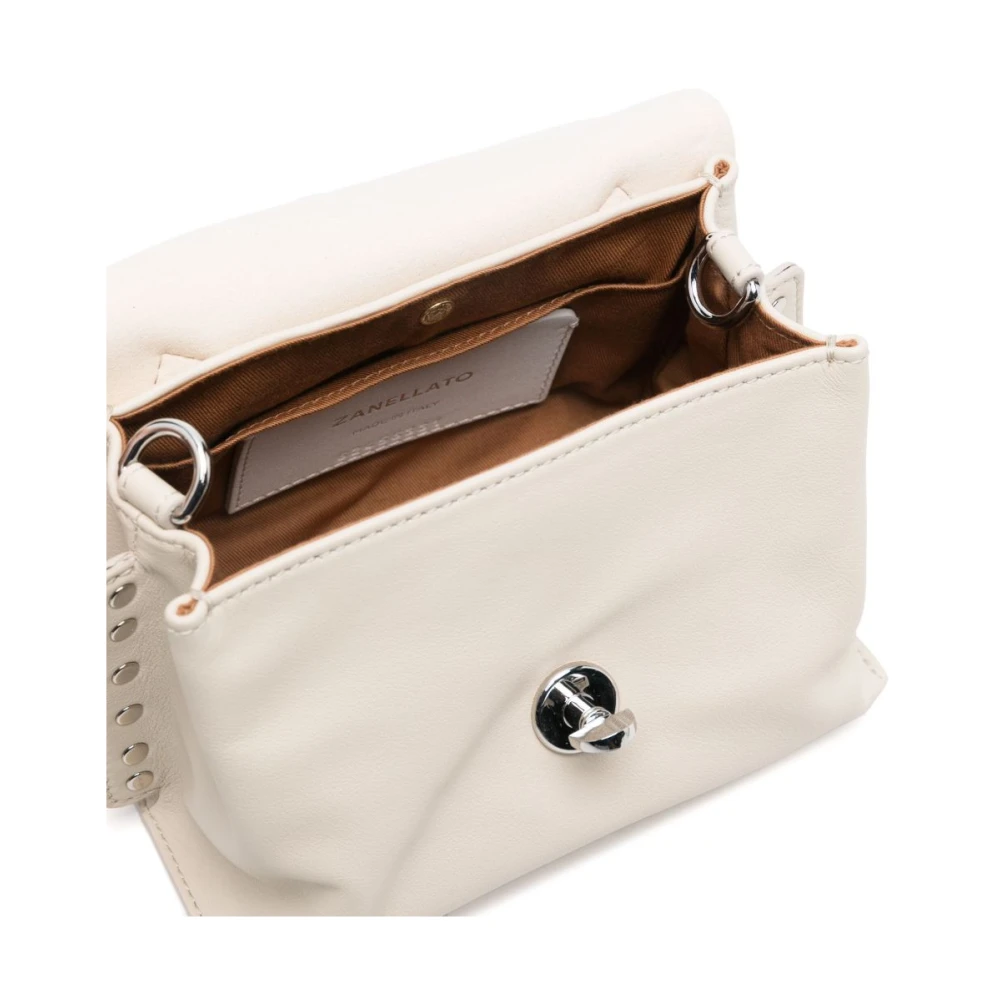 Zanellato Witte Twist-Lock Schoudertas White Dames