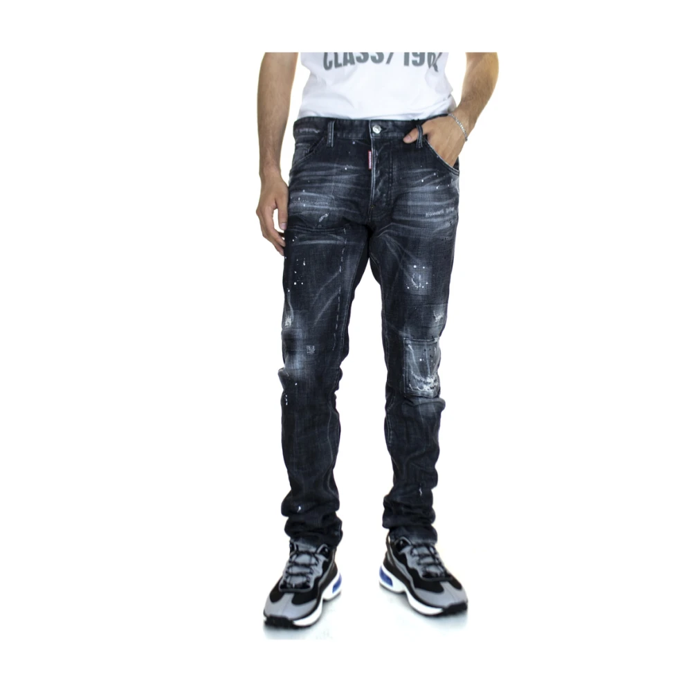 Dsquared2 Slitna Slim-Fit Svarta Jeans Black, Herr