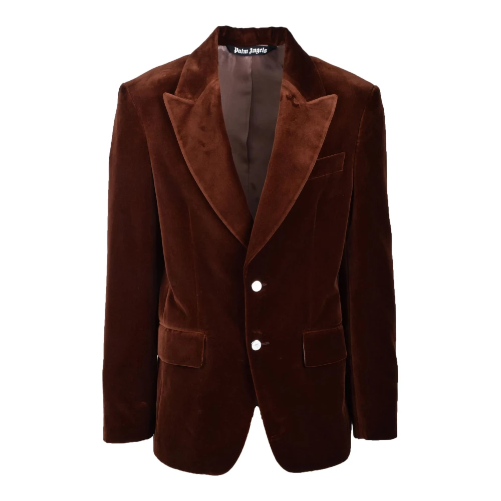 Palm Angels Katoenen Jas met Unieke Stijl Brown Heren