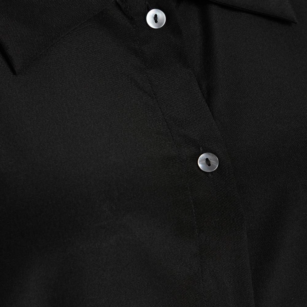 Heartmade Zijden Zwarte Shirt met Elleboog Mouwen Black Dames