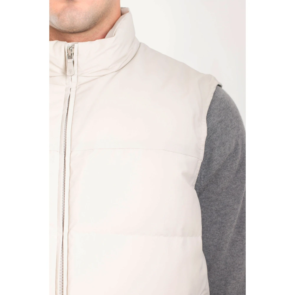 Eleventy Wollen Gewatteerd Waterdicht Vest Beige Heren