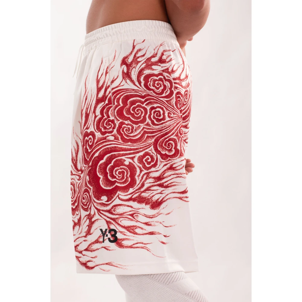 Y-3 Grafische Shorts in Cwhite Tepore White Heren