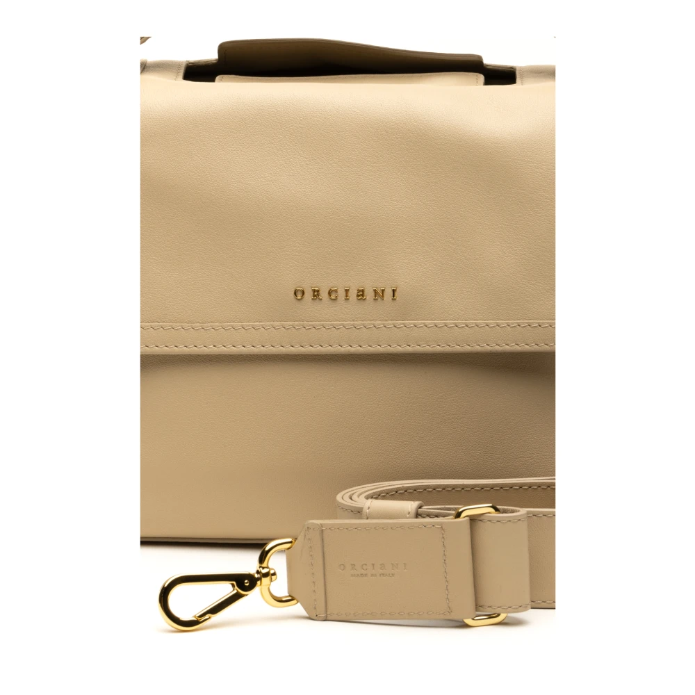 Orciani Ivoor Leren Handtas Beige Dames
