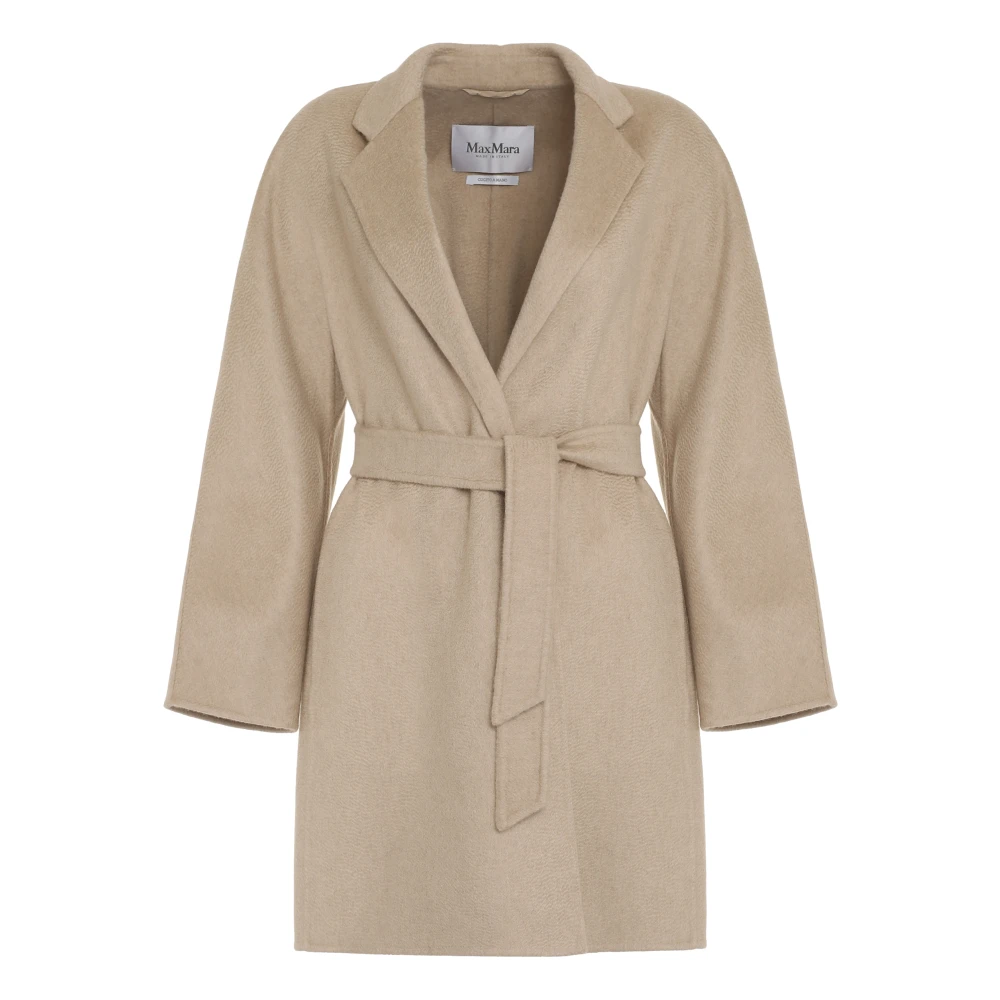 Max Mara Beige Harold Cashmere Coat - Female - Belted Coats - S - Coats