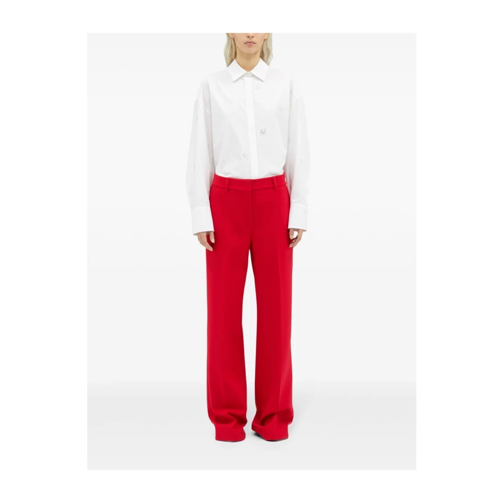 Msgm Casual Katoenen Broek Red Dames