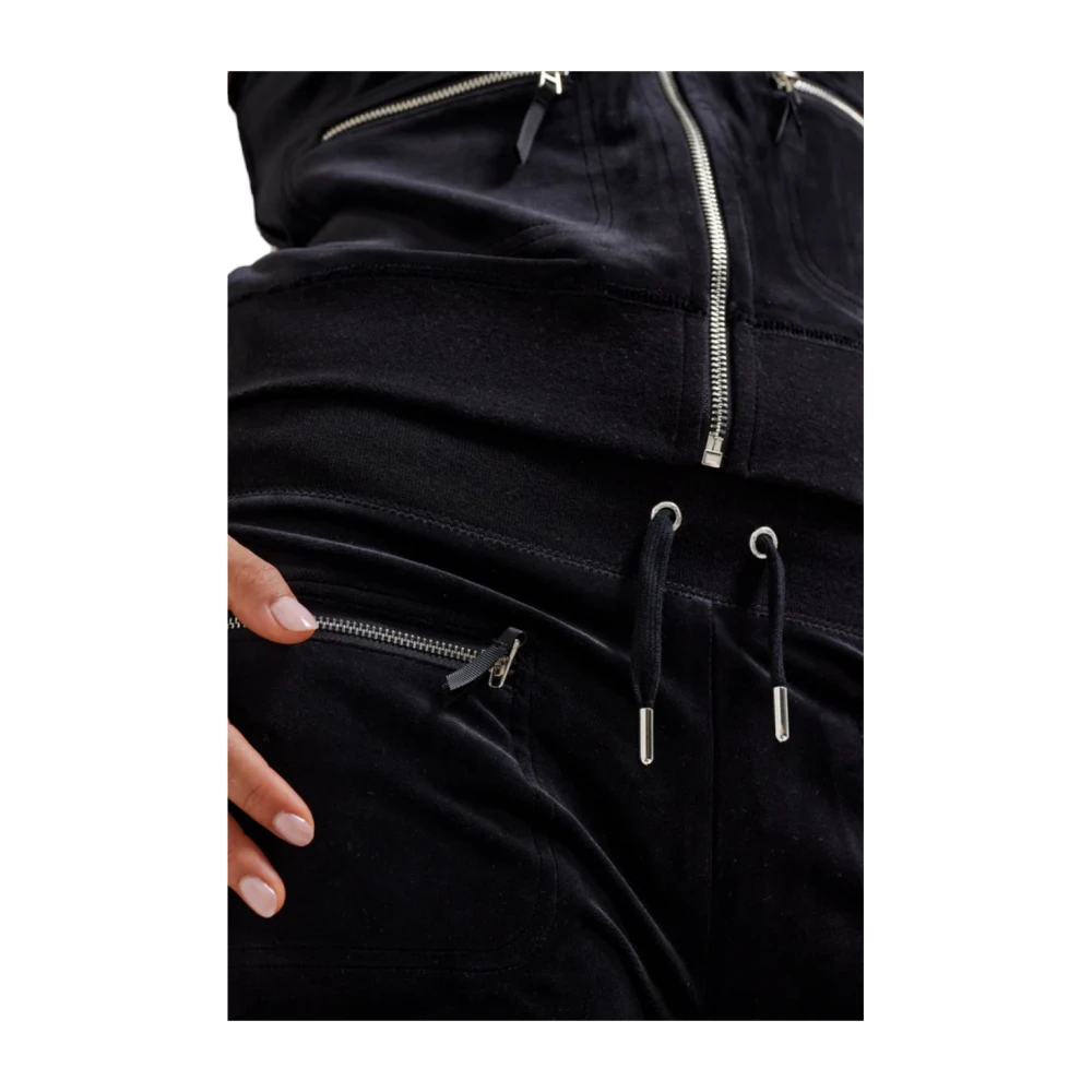 Juicy Couture Zwarte Velours Moto Trui Black Dames