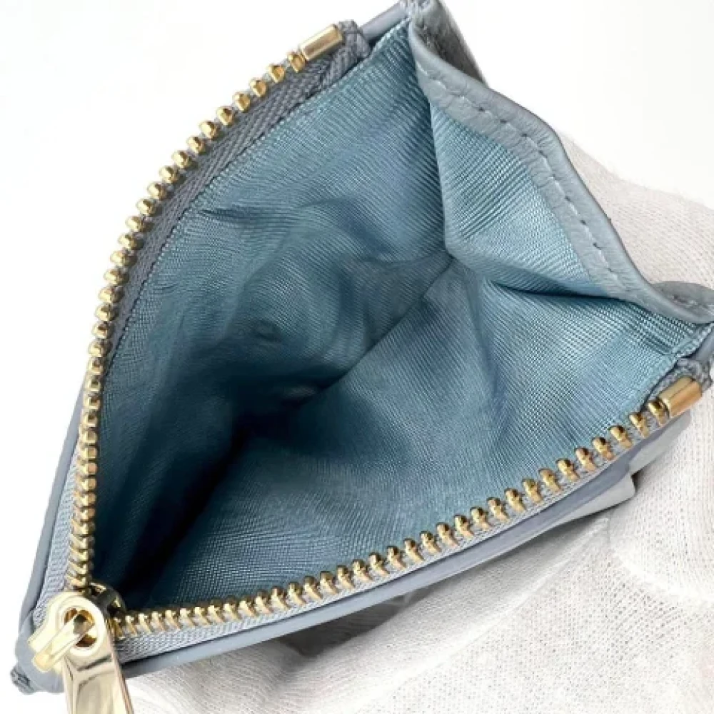 Dior Vintage Pre-owned Leather wallets Blue Dames