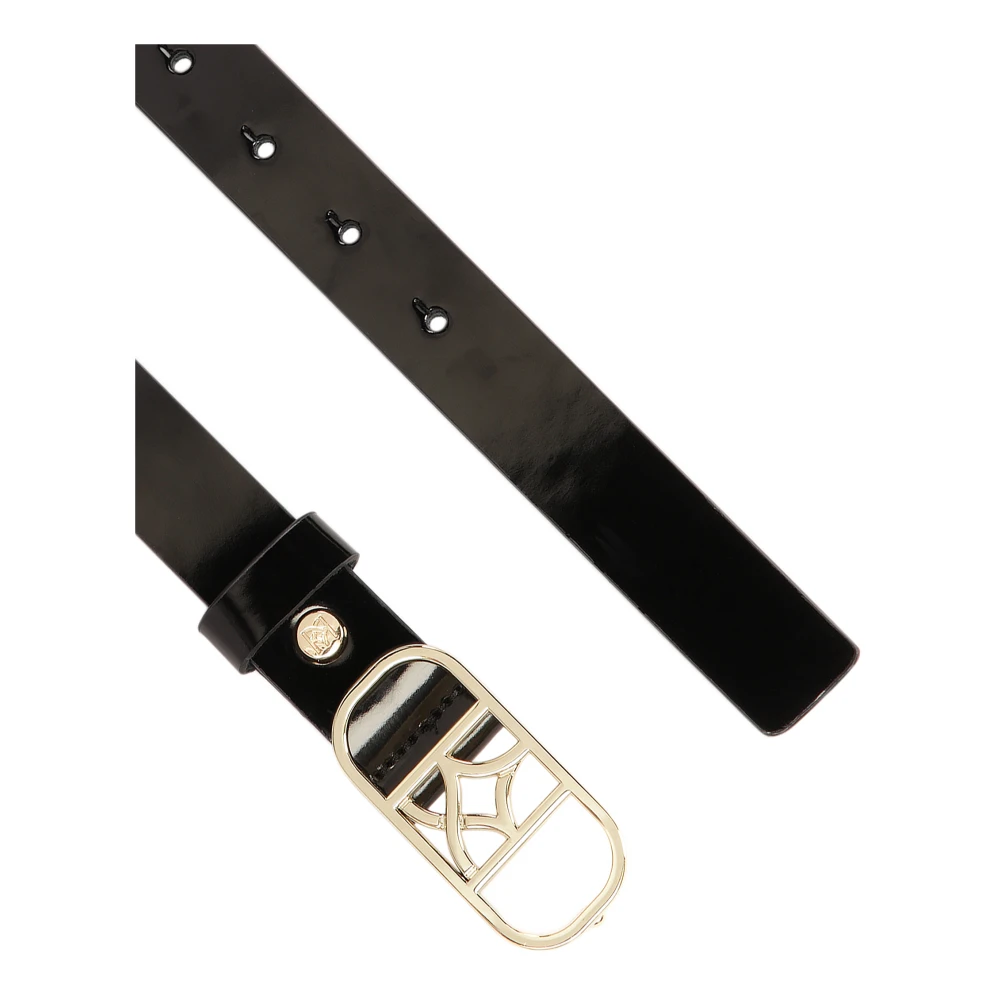 Kazar Gelakte band met een logoed gouden gesp Black Dames
