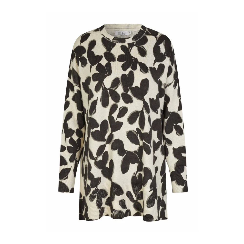 Masai Grafische Print Oversized Tuniek Beige Dames