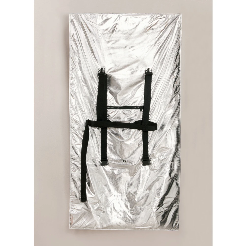 Y-3 Metallic Strandtas met Badstof Voering Gray Dames