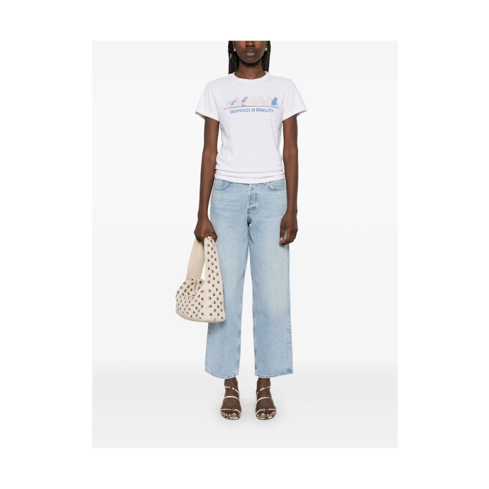 Re Done Cartoon Print Crew Neck T-shirt White Dames