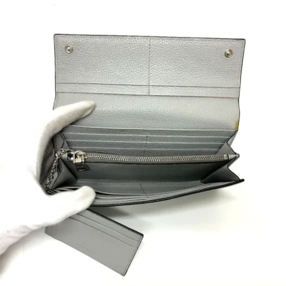 Miu Pre-owned Leather wallets Gray Dames