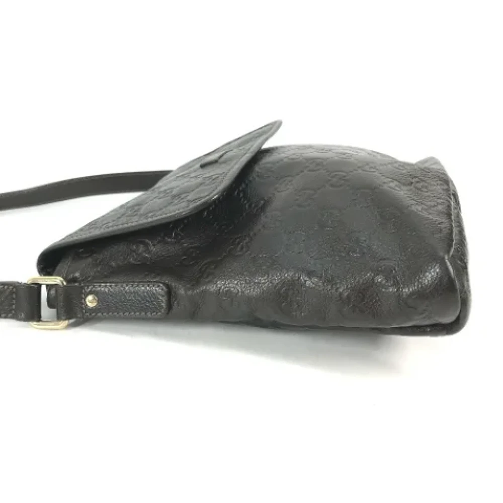 Gucci Vintage Pre-owned Leather gucci-bags Gray Heren