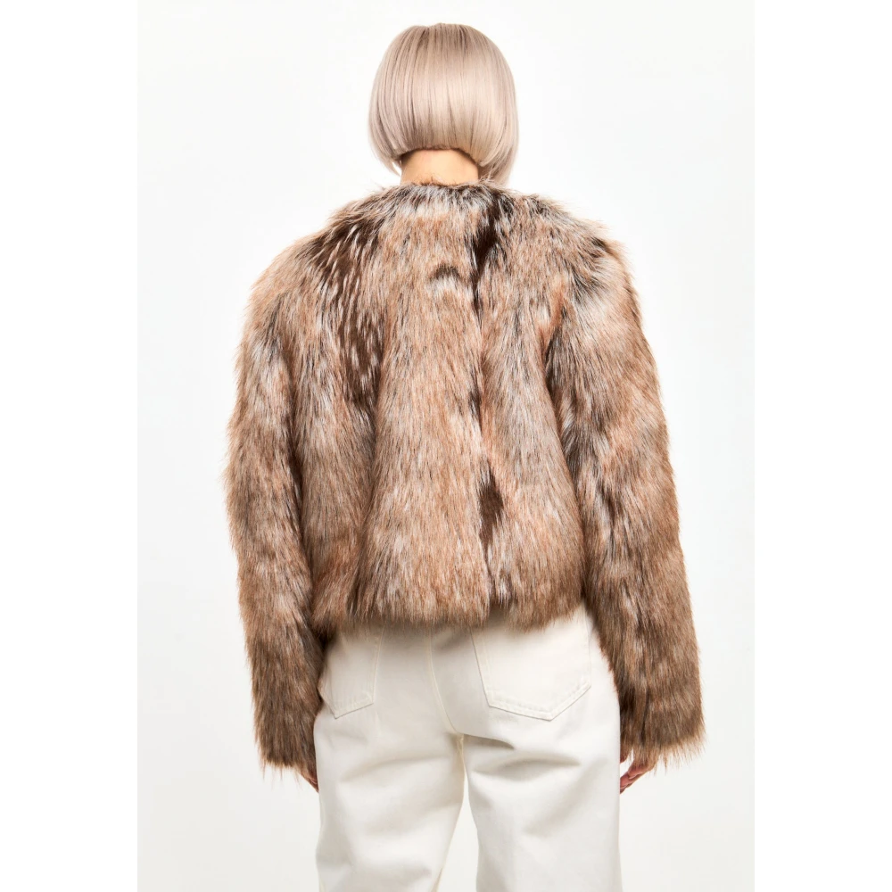 Cesare Gaspari Faux Fur & Shearling Jackets Brown Dames
