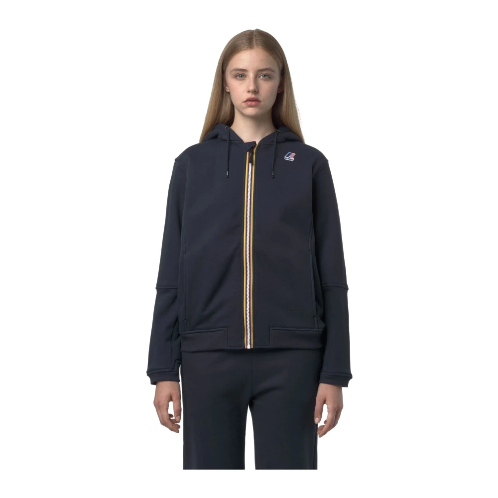 K-Way Unisex Blu Prosper Brushed Pc - Felpa Con Cappuccio E Zip Intera Pile - Felpa Con Cappuccio E Zip Intera Pile - S - Immagine 4