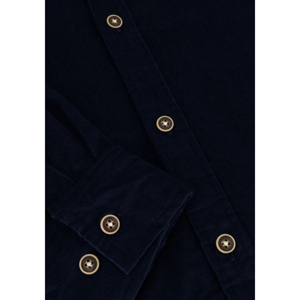 Anerkjendt Blauw Corduroy Casual Overhemd Blue Heren