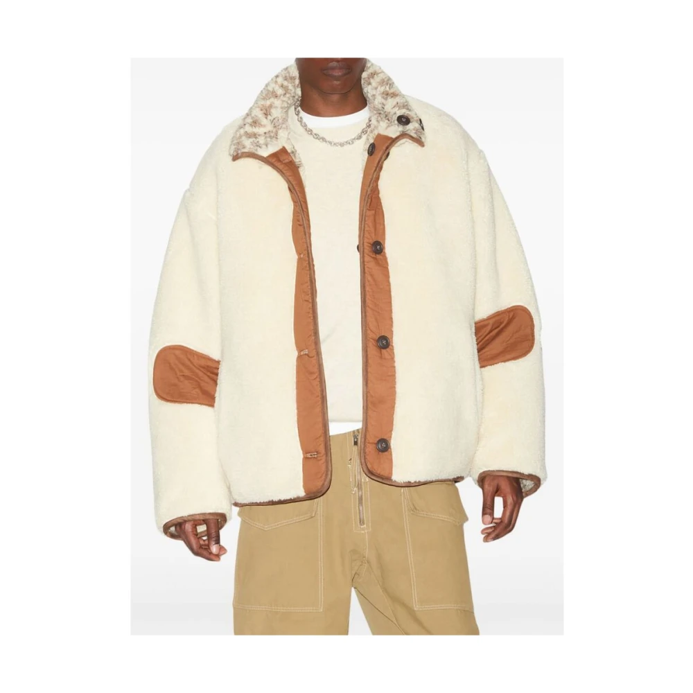 Isabel marant Shearling Gebreide Hoge Hals Jas Multicolor Heren