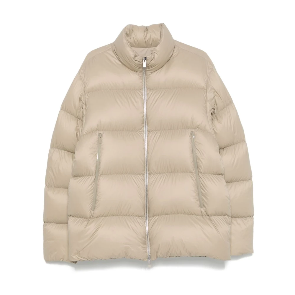 Moncler Licht Beige Nylon Ritsjas Beige Heren