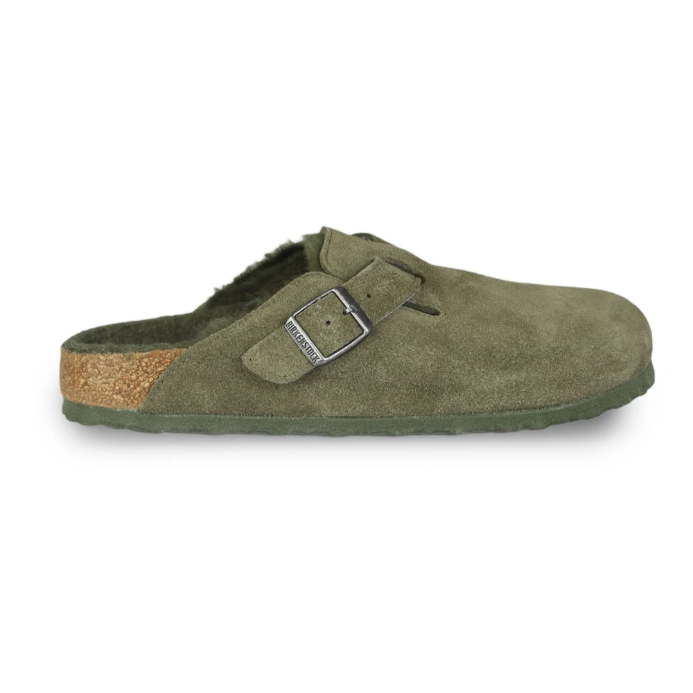 Birkenstock Shearling Sandalen Green Heren