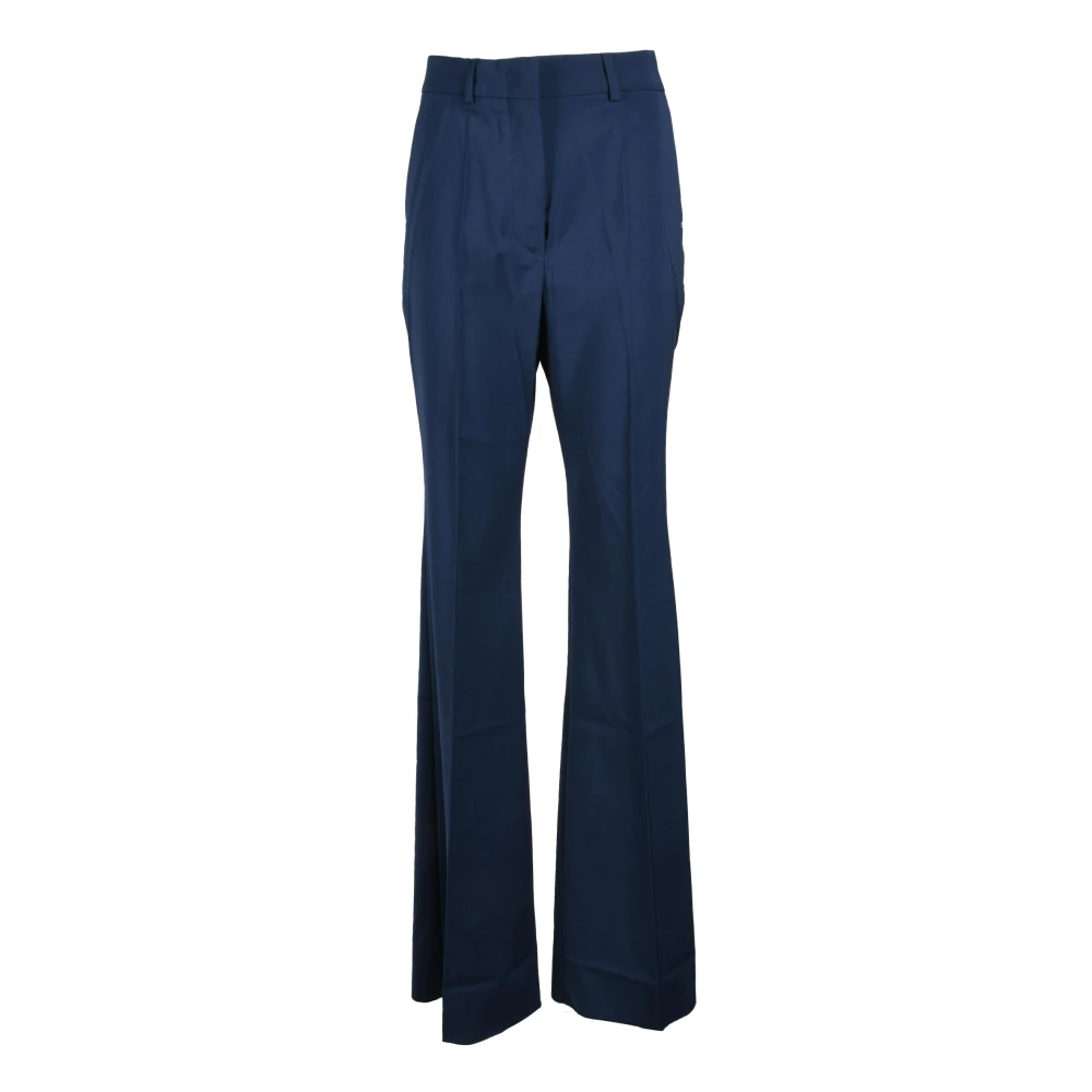 SPORTMAX Puure Wol Stijlvolle Broek Blue Dames
