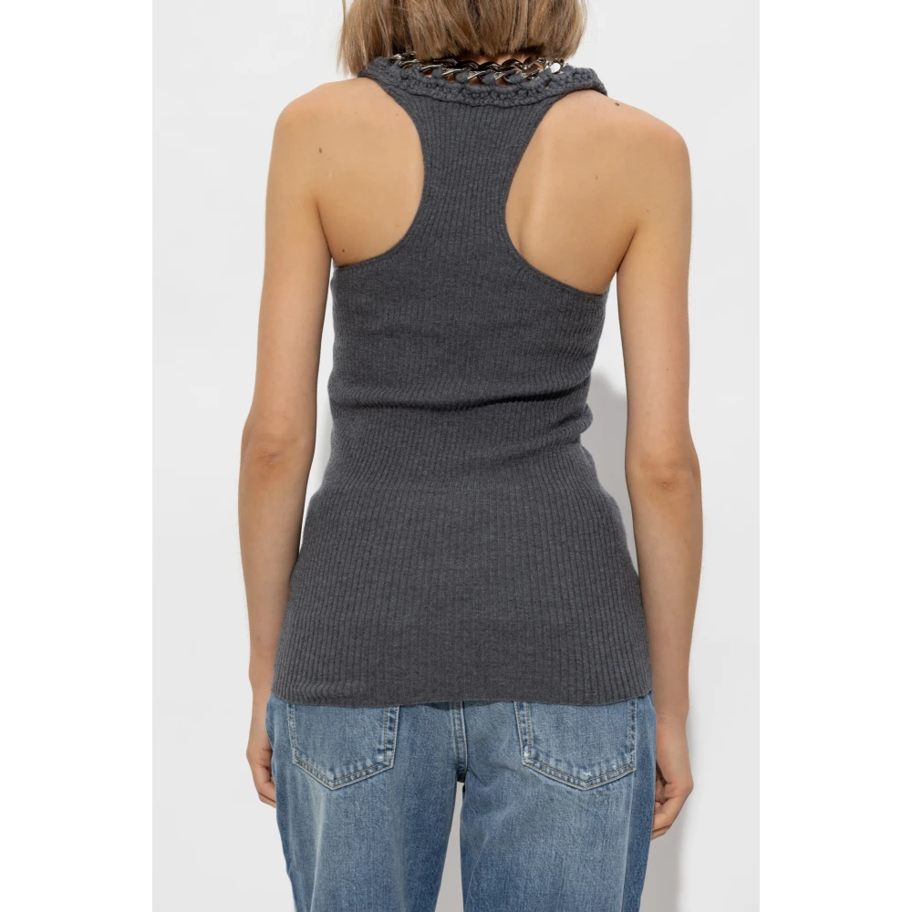 Stella Mccartney Top met decoratieve ketting Gray Dames