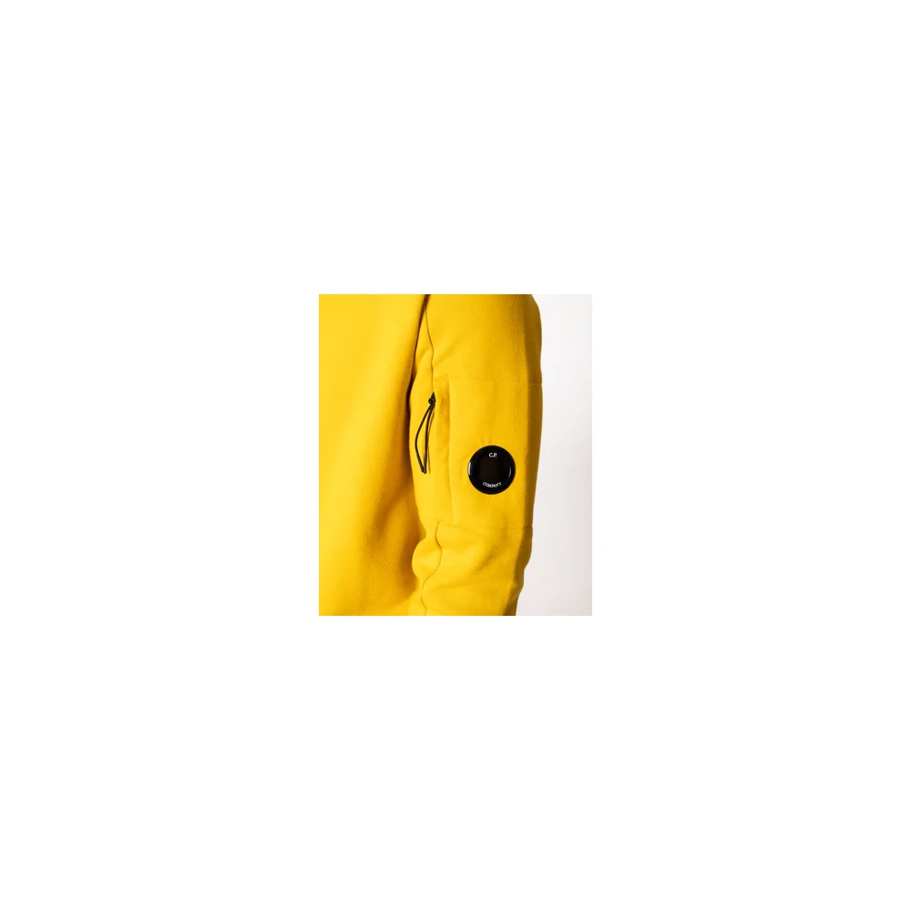 C.P. Company Mosterd Logo Sweatshirt Geribbelde Kraag Yellow Heren