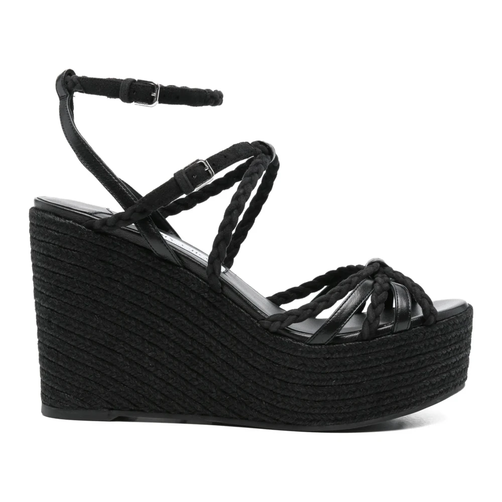 Jimmy Choo Women's Black Nyra 100 Wedge Sandal - Wedges - 6 Uk - Shoes