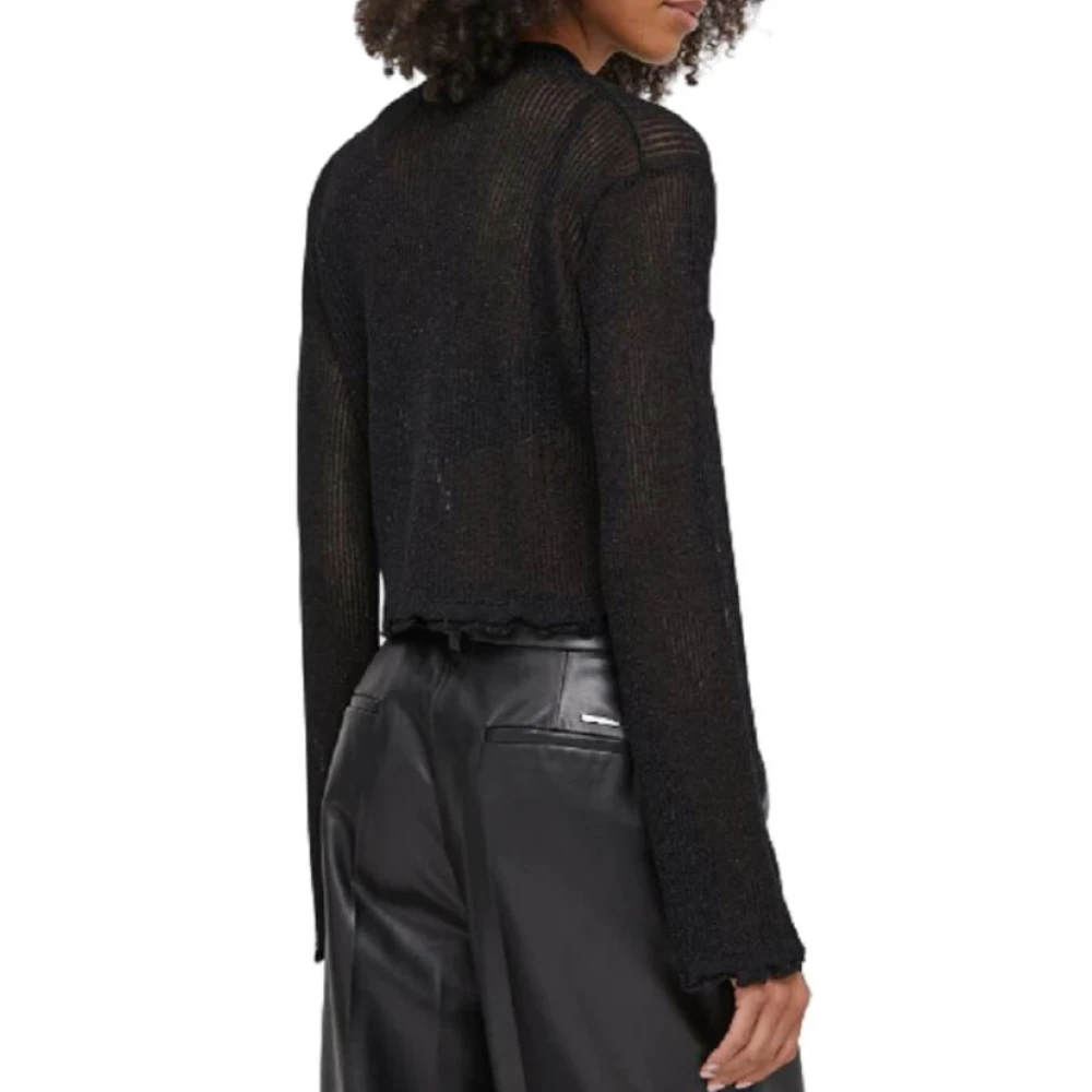 Calvin Klein Zwarte Metallic Trui Kwaliteit Gegarandeerd Black Dames