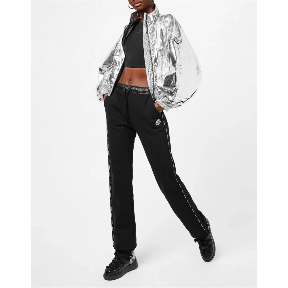 Moncler Alicia Keys Windbreaker Jas Zilver Logo Gray Dames
