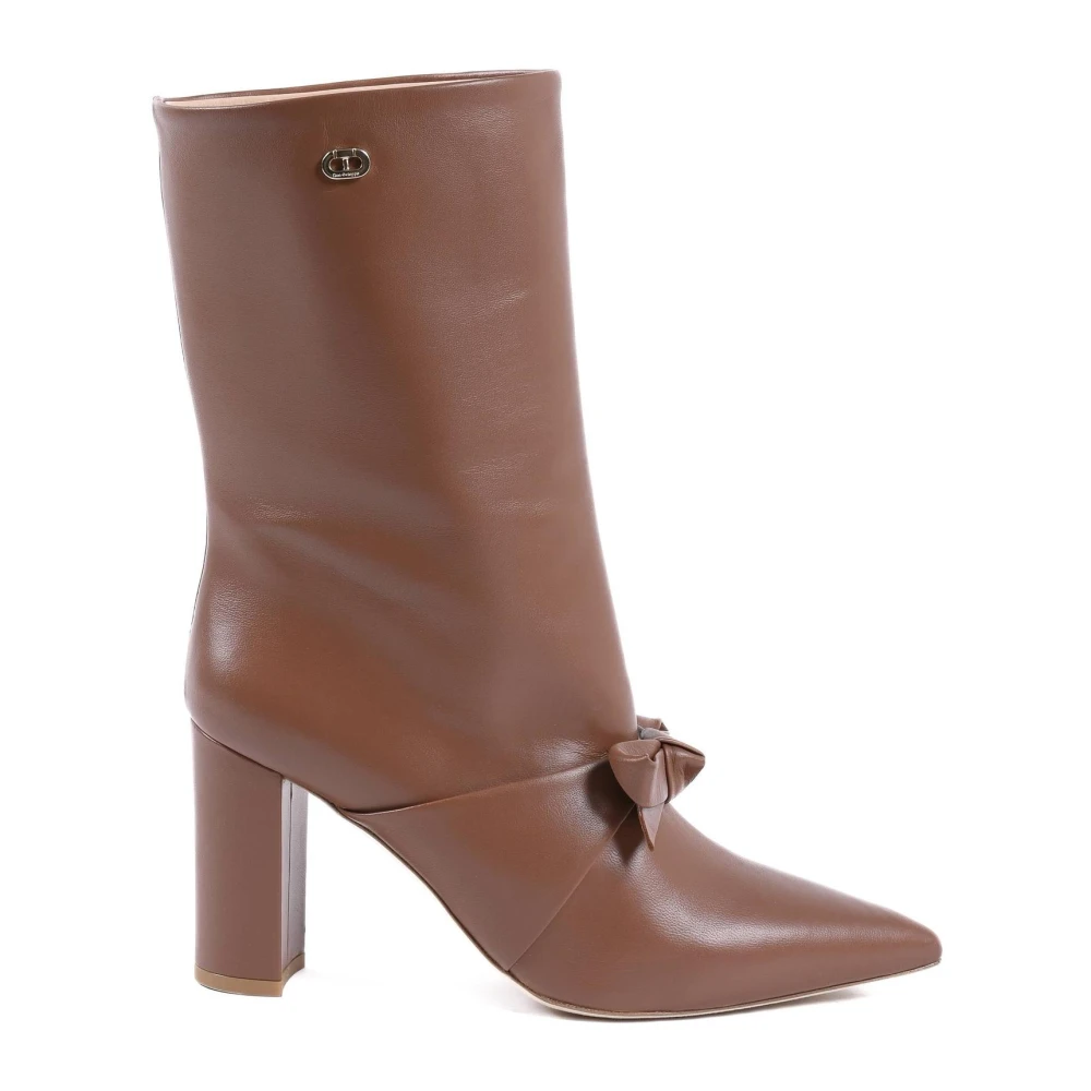 Dee Ocleppo Stilig Bow Boot med Guld Detalj Brown, Dam