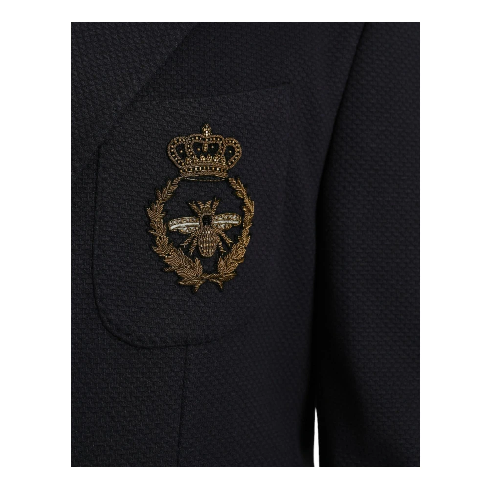 Dolce & Gabbana Donkerblauwe Crown Bee Blazer Blue Heren