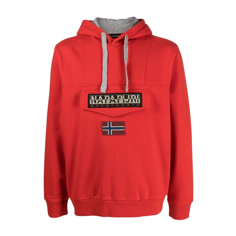 Napapijri Red Hoodies, Male, L, Burgee Wint 2