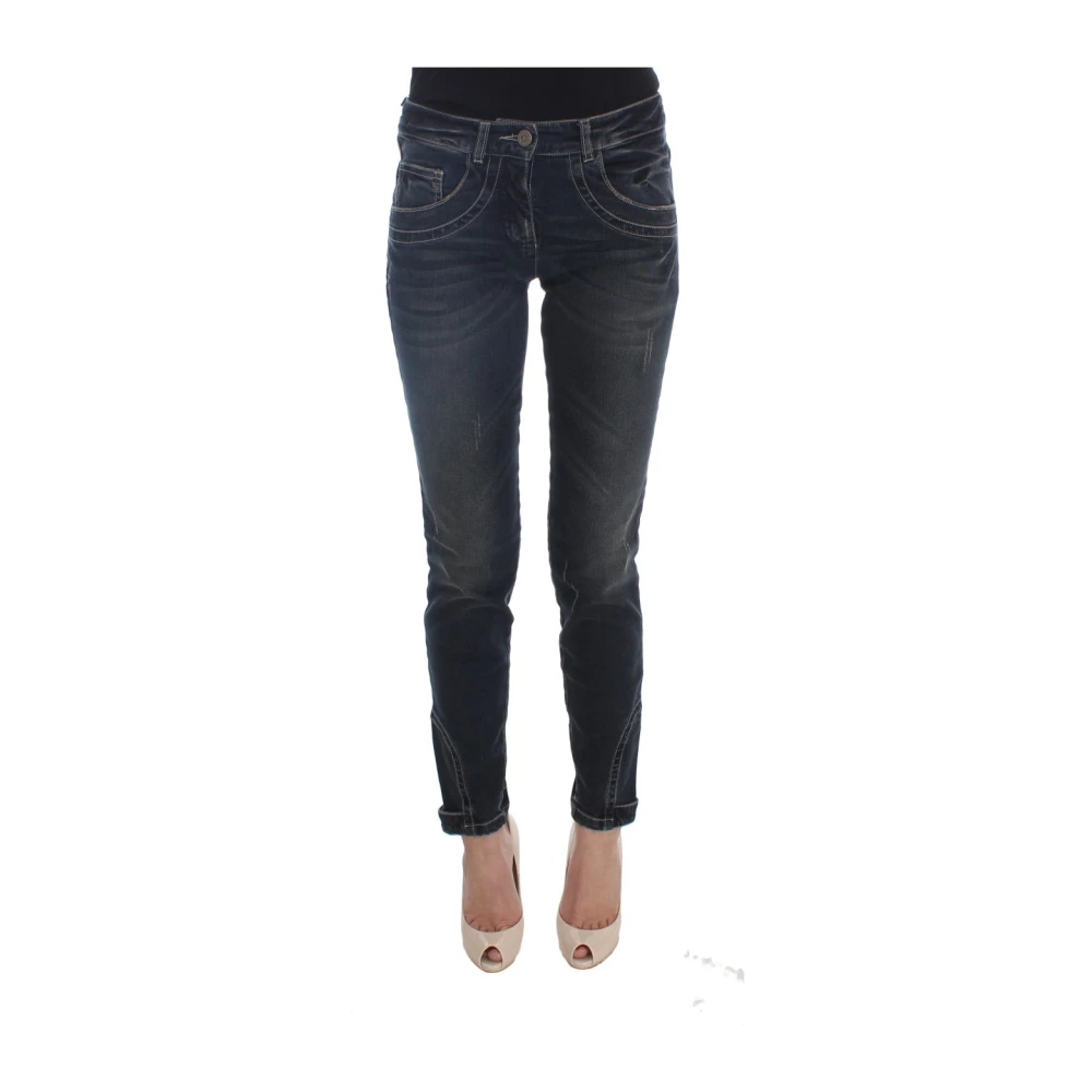 Ermanno Scervino Women's Blue Skinny Fit Jeans, Xs, Slim Fit Italian Jeans
