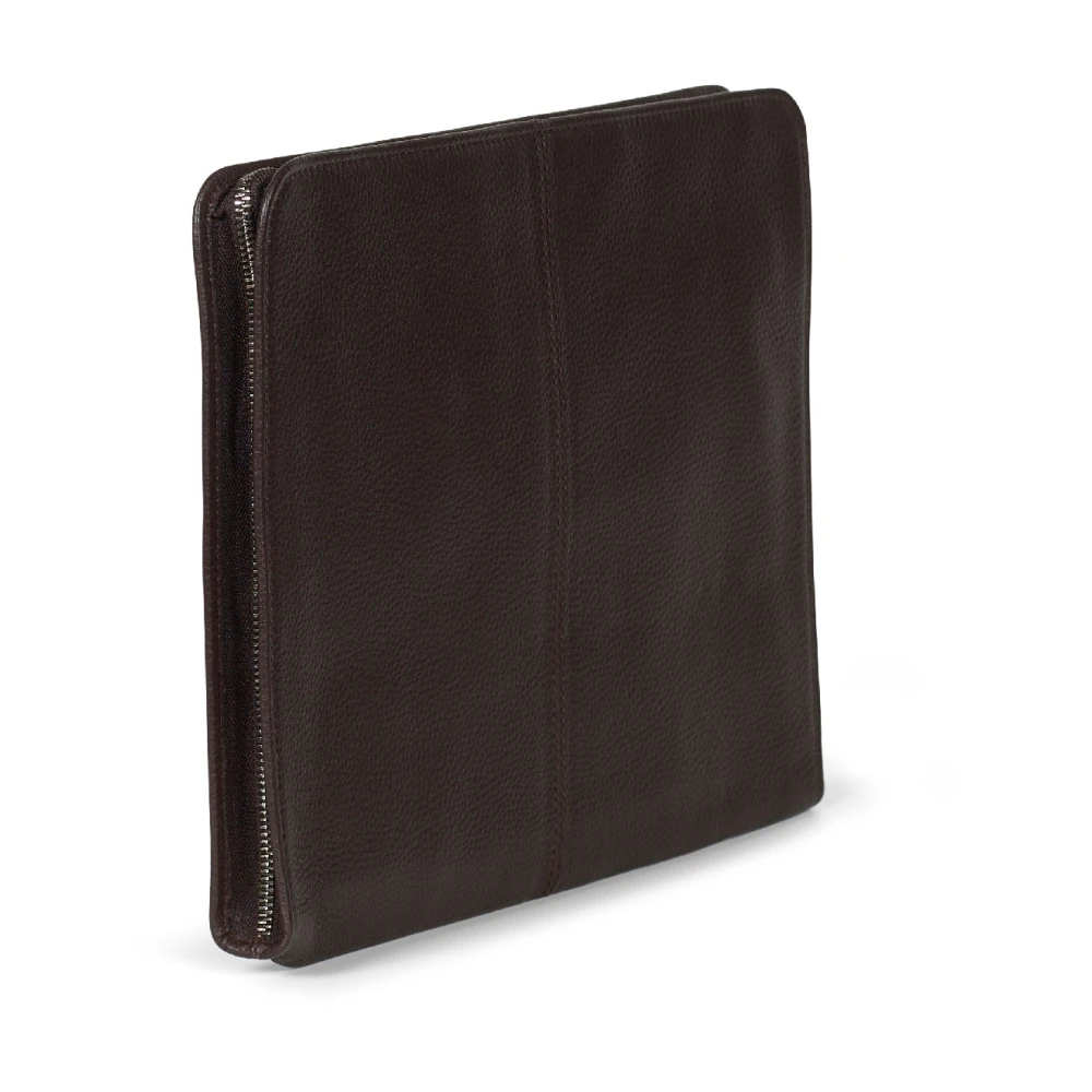 Howard London Donkerbruine leren laptoptas Brown Heren