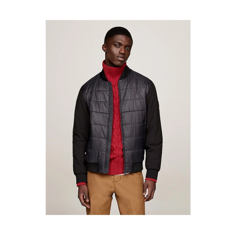 Tommy Hilfiger Zwarte Waterdichte Logokraagjas Black Heren