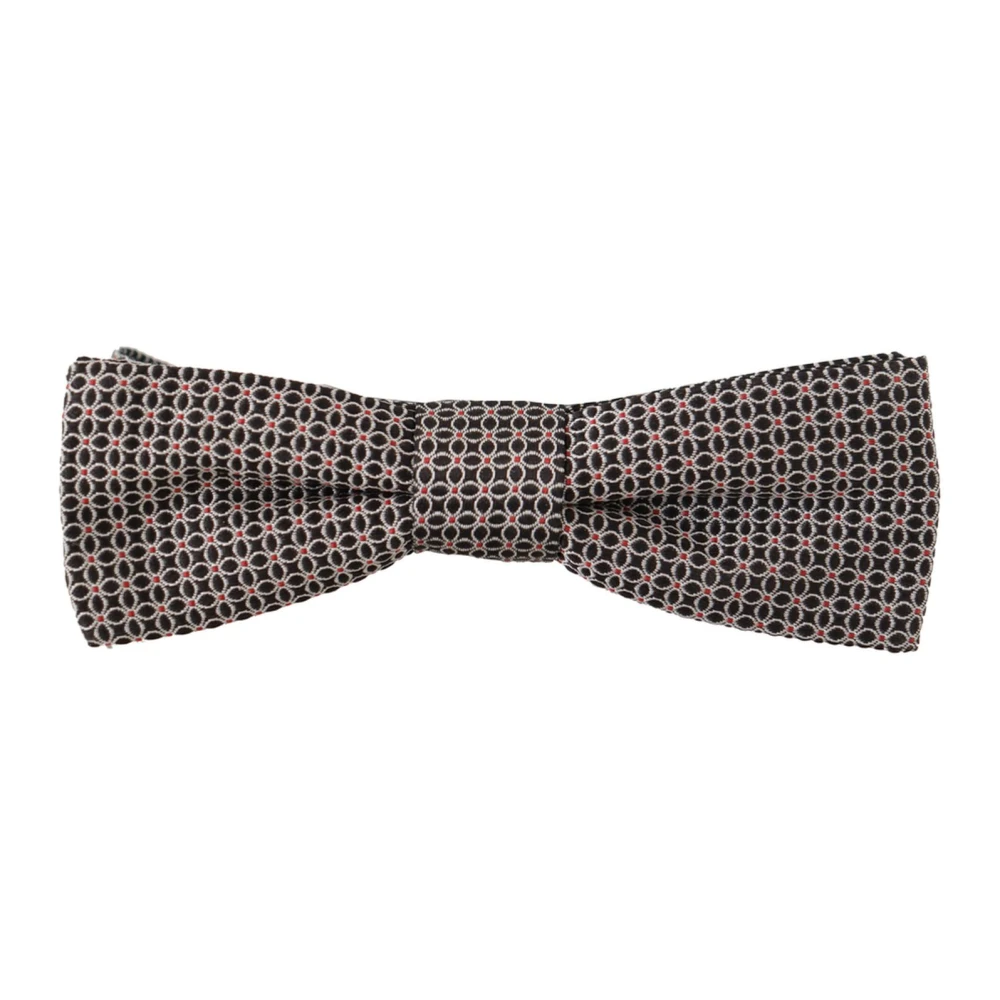Dolce & Gabbana , Bow Ties, Male, Black, One Size, Black Silk Bow Tie With Adjustable Neck Strap