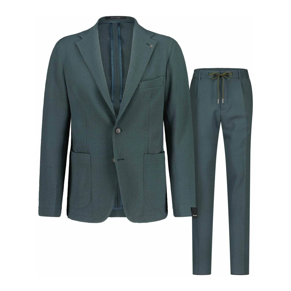 Tagliatore Single Breasted Suits Green Heren