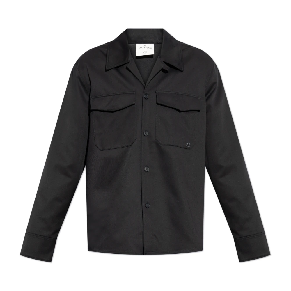 Courrèges Shirt met geborduurd logo Blue Heren
