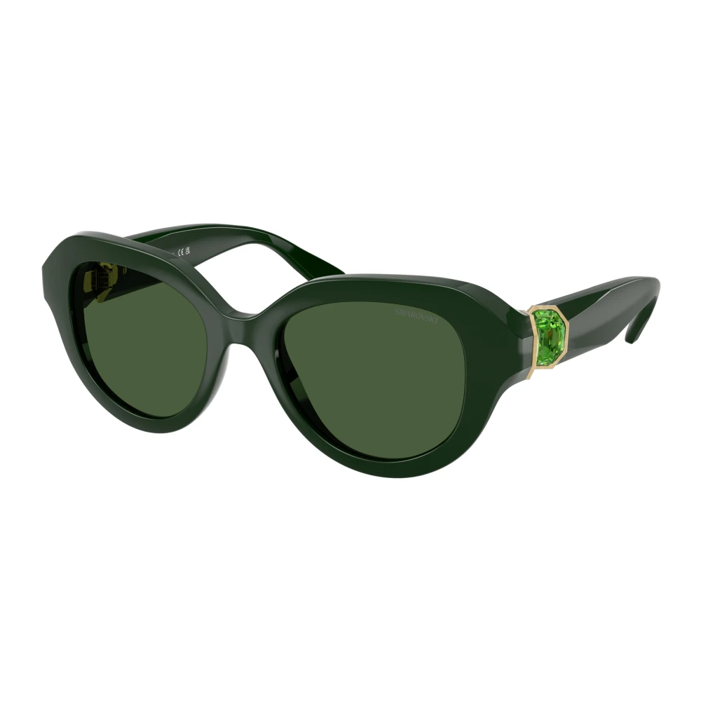 Swarovski Women's Green Sunglasses,, Stylish Sunglasses With Colorful Lenses Medium