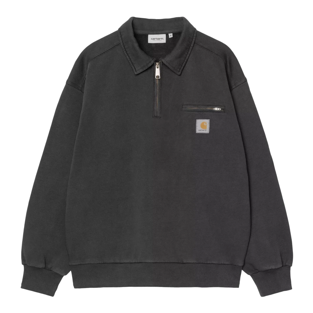 Carhartt Wip Men's Gray Half Zip Detroit Sweatshirt
