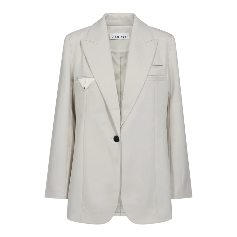Haute L'amitié White Blazers, Female, Xs, Elegant Single Blazer Pearl