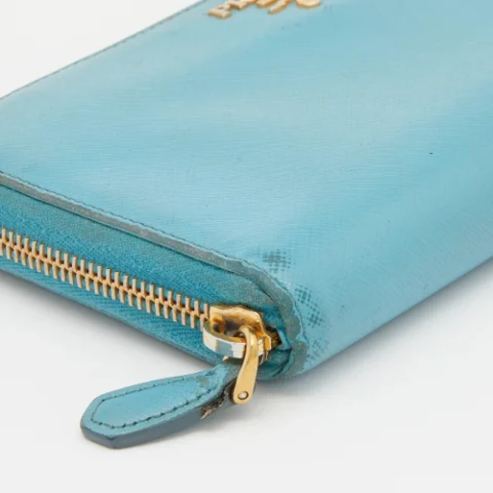 Prada Vintage Pre-owned Leather wallets Blue Dames