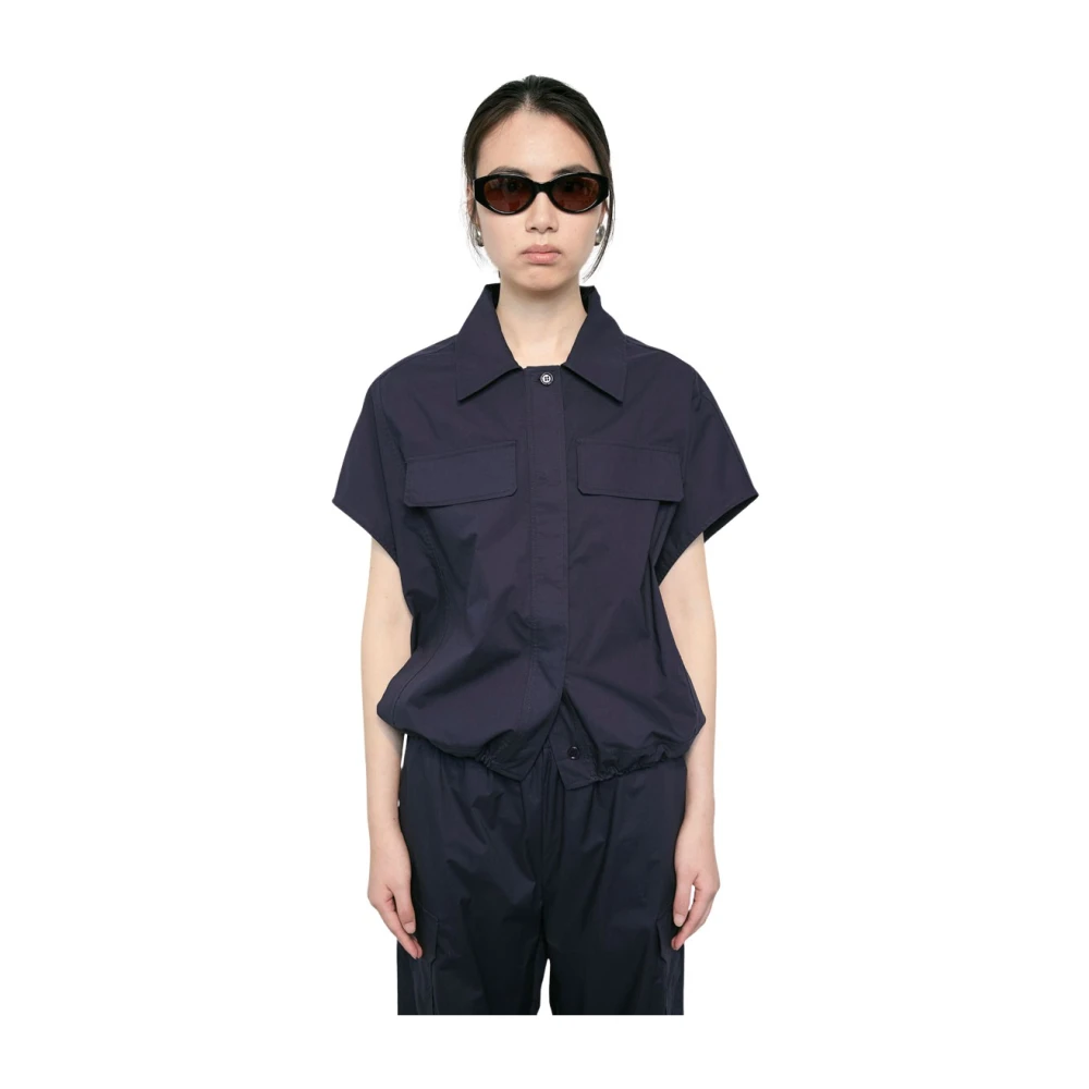 MeiMeiJ Wijde Blouse met Koordzoom Blue Dames