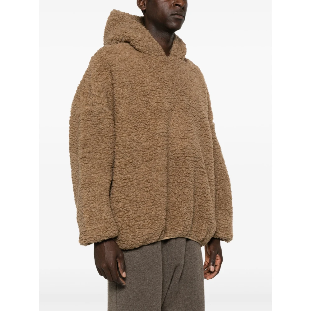 Fear Of God Dune Wollen Fleece Hoodie Brown Heren