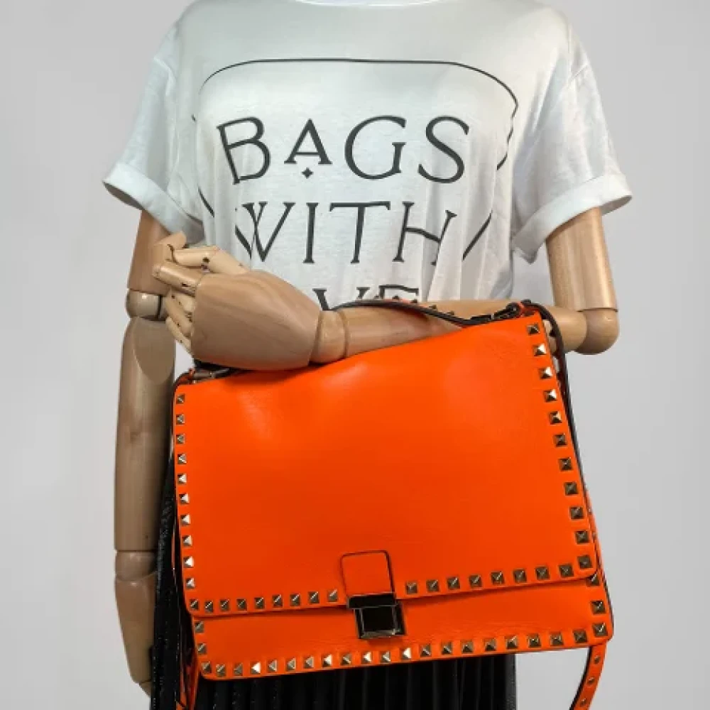 Valentino Vintage Pre-owned Leather handbags Orange Dames