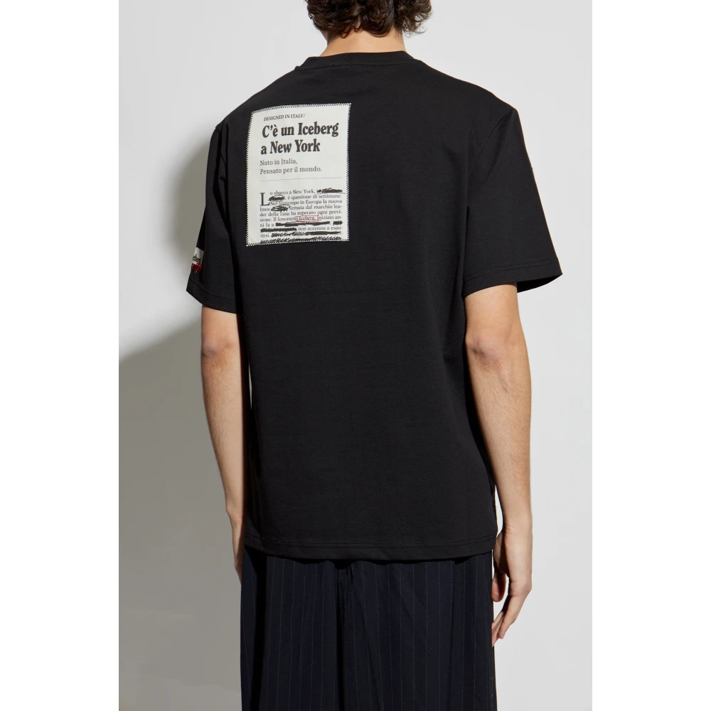 Iceberg T-shirt met patches Black Heren